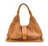A Bottega Veneta Tan Intrecciato Leather Shoulder Bag, 12" x 6" x 5"; Strap drop: 7.5".