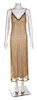 An Arnold Scaasi Nude Column Evening Gown, No size.