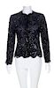 An Arnold Scaasi Black Lace and Beaded Evening Jacket, No size.