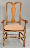 Queen Anne style great chair with rush seat.