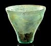 Roman Glass Cup - Blue Green with Iridescence!