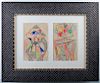 Kasimir Malevich Abstract Drawings On Paper Pair