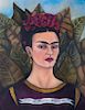 Frida Kahlo Attrib. Mixed Media Self Portrait