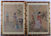 Japanese Prints on Silk Pair