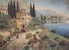 RICARDO, V. Oil on Canvas. Italianette Landscape.