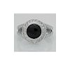 DAVID YURMAN Sterling Silver Round Albion Ring with Onyx and Diamonds
