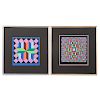 Victor Vasarely. A pair of Op Art serigraphs