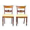 Pair George IV mixed woods side chairs