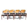 Eight Paul Jensen Mid Century teak dining chairs