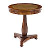 Regency rosewood veneer drum table