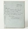 Lindbergh Hand-written Note, Dated November 16, 1968