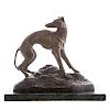 After Jean Gechter. Greyhound, bronze