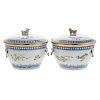 Pair Chinese Export hot water serving dishes