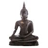 Thai seated bronze Buddha