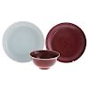 Three Chinese monochrome porcelain bowls