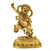 Chinese or Sino-Nepal gilt bronze demon