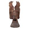Monumental continental carved wood eagle