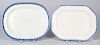 Two pearlware blue feather edge platters