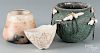 Three pottery bowls