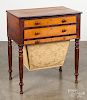 Sheraton cherry and tiger maple sewing table