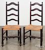 Pair of Delaware Valley ladderback side chairs
