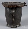 English brass bound leather fire bucket