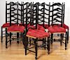 Set of eight reproduction ladderback chairs