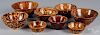 Eight Bennington or Rockingham glaze bowls