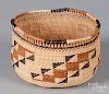 West Coast Native American coiled basketry bowl