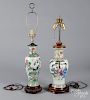Two Chinese porcelain table lamps.