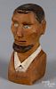 Carved and painted bust of Abraham Lincoln