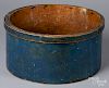 Large blue painted bentwood box