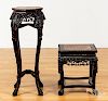Two Chinese marble top stands
