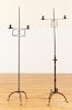 Two wrought iron candlestands