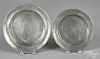 Two Connecticut pewter plates