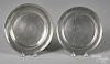 Two New York pewter plates