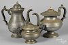 Two pewter coffee pots
