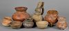 Eight pieces of pre-Columbian pottery