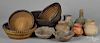 Seven piece of Native American Indian pottery