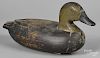 Delaware River carved and painted black duck deco