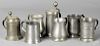 Five English pewter mugs