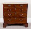 A George III Mahogany Chest of Drawers, Height 30 x width 30 x depth 17 1/2 inches.