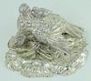 Antique German Silvered Figural Quail Inkwell