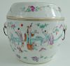 Antique Chinese Famille Porcelain Covered Bucket
