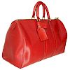 Louis Vuitton Red Epi Leather Keepall Travel Bag
