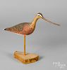 Contemporary carved and painted shorebird decoy