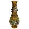 Large 19th C. Japanese Bonze Champleve Enamel Vase