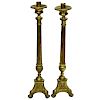 Pair of Large Brass Ecclesiastical Candlesticks