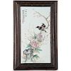 Chinese Famille Rose Porcelain Plaque with Birds
