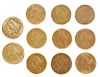 11 United States $5 Gold Coins